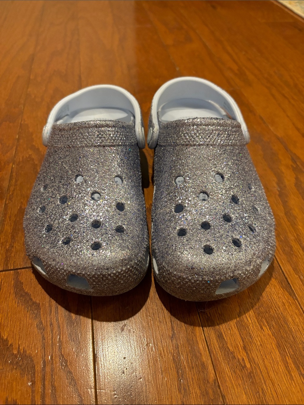 CROCS Kids Glitter Clogs in Silver - Picture 2 of 5